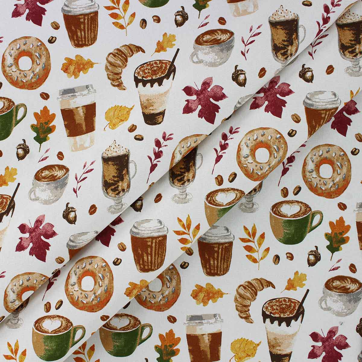 Richloom LOVE U A LATTE TERRA - Novelty Cotton Canvas Fabric